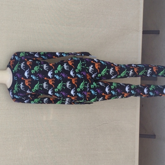 NWT Dapper Dinos: Women's Dino Skeleton Print Matching Family Pajama Set - Picture 3 of 8